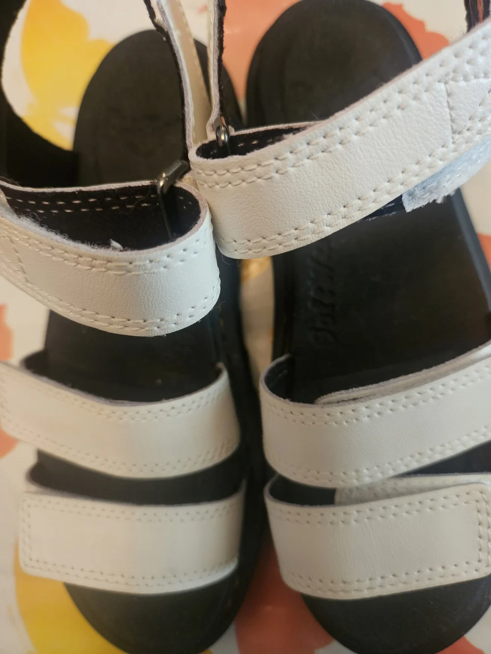 Dr. Martens White Triple-Strap Kids Sandals